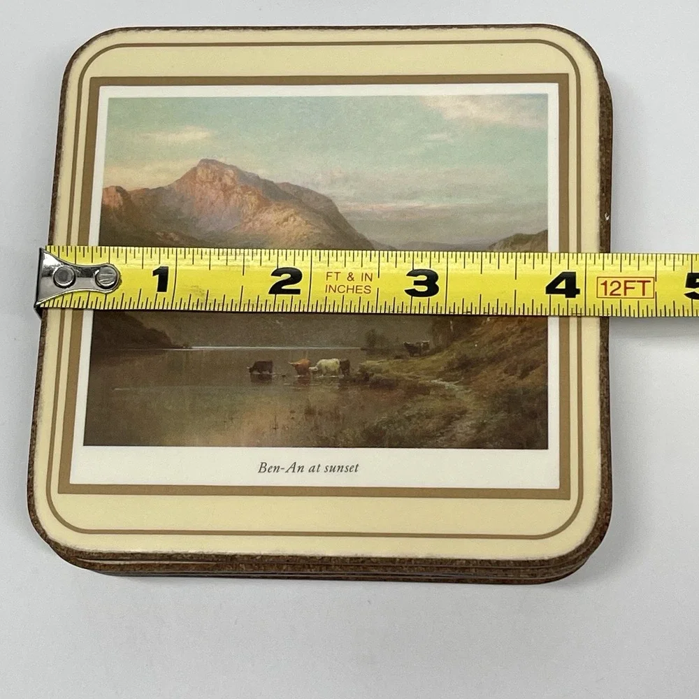 Vintage Pimpernel Scottish Scenes Coasters England Cork Backed 4.25